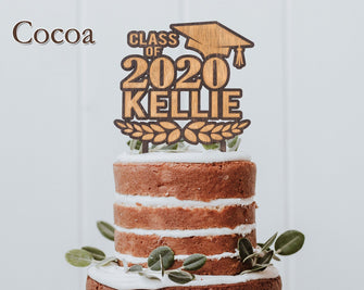 GRADUATION Class of 2022 Wooden Custom Cake or Cup Cake Topper Graduation Party Favor Rustic Prom Congrats Grad Decor Gift for Son Daughter Graduate
