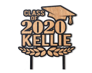 GRADUATION Class of 2022 Wooden Custom Cake or Cup Cake Topper Graduation Party Favor Rustic Prom Congrats Grad Decor Gift for Son Daughter Graduate