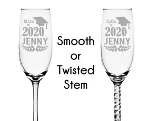 GRADUATION Custom Champagne Celebratory Son Daughter Mimosa Graduation College Toasting Glass for Family Friends Grad Gifts 2020 Party Favors Decor