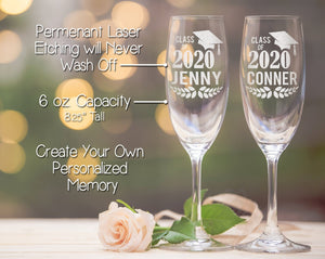 GRADUATION Custom Champagne Celebratory Son Daughter Mimosa Graduation College Toasting Glass for Family Friends Grad Gifts 2020 Party Favors Decor