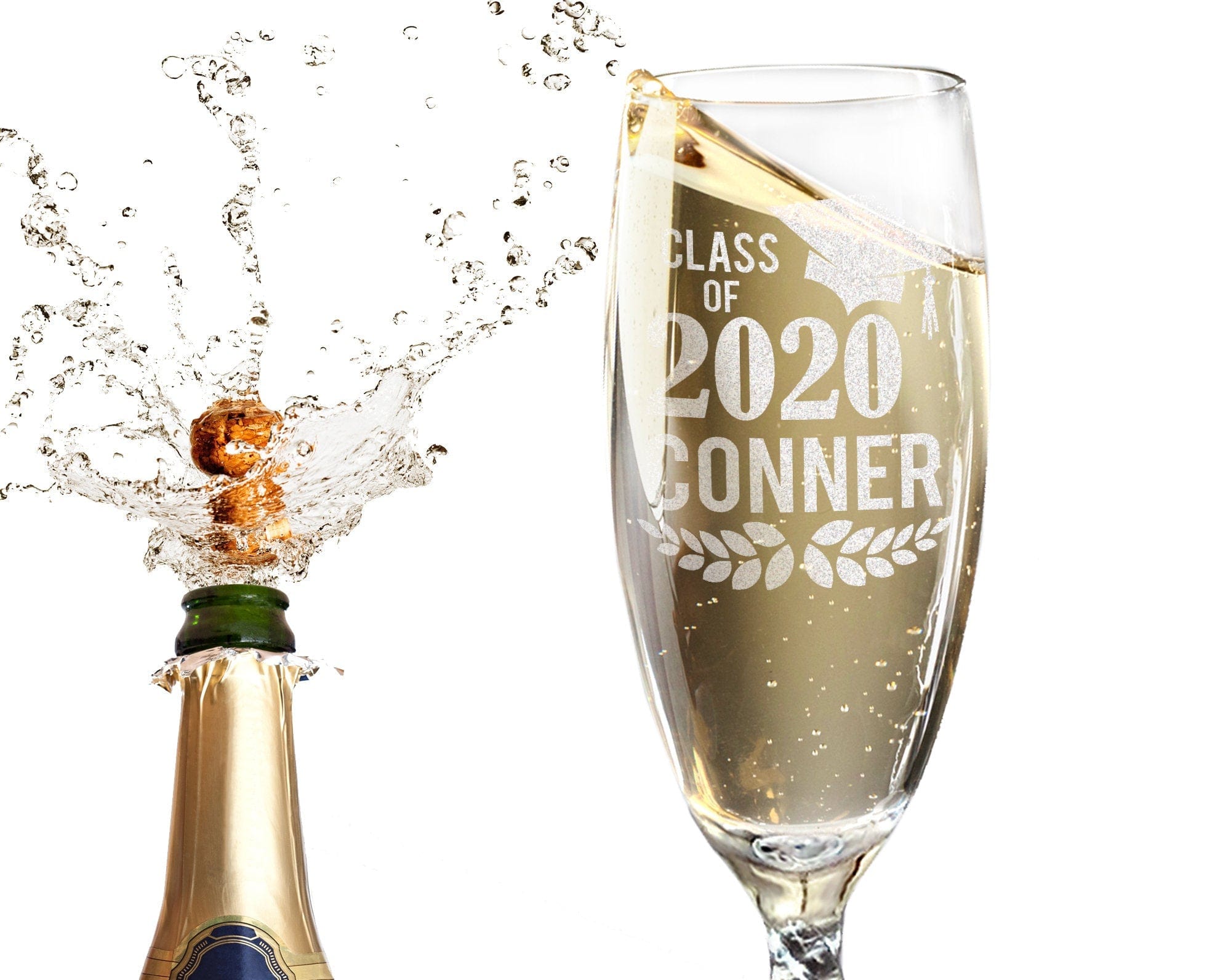 GRADUATION Custom Champagne Celebratory Son Daughter Mimosa Graduation College Toasting Glass for Family Friends Grad Gifts 2020 Party Favors Decor