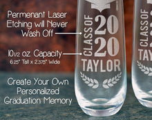 GRADUATION Custom Stemless or Beer Mug Celebratory Son Daughter Mimosa Graduation College Toasting Glass for Family Friends Grad Gift 2020 Party Favors