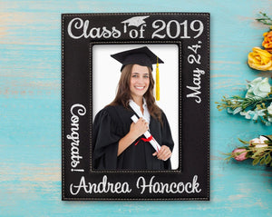 GRADUATION Engraved Photo Frame Personalized Graduation 5x7 for High School College 2020 Student Gifts for Him Her Party Decoration Favor Centerpiece