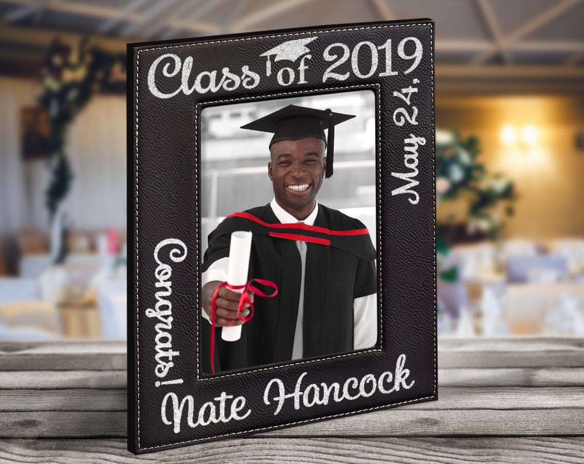 Photo Frame Graduation Engraved Photo Frame Personalized Graduation 5x7 for High School Colle ...