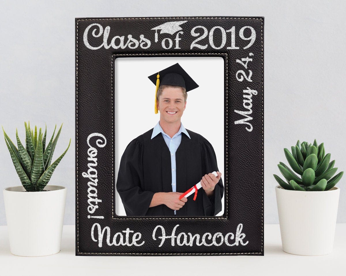 GRADUATION Engraved Photo Frame Personalized Graduation 5x7 for High School College 2020 Student Gifts for Him Her Party Decoration Favor Centerpiece