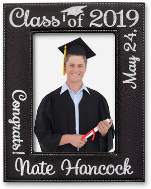 GRADUATION Engraved Photo Frame Personalized Graduation 5x7 for High School College 2020 Student Gifts for Him Her Party Decoration Favor Centerpiece