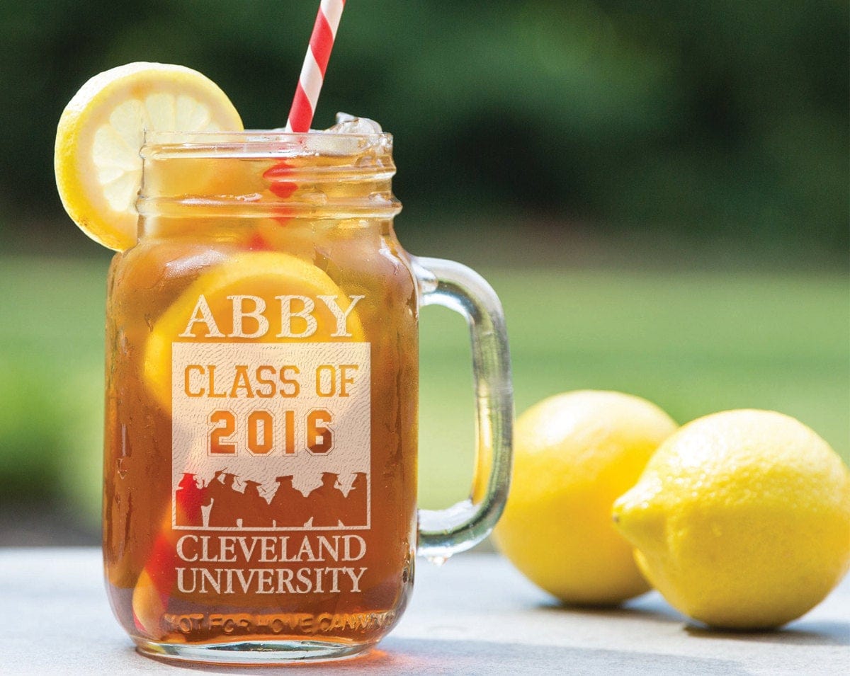 GRADUATION Graduate Class of 2022 Student Design Gift Engraved Mason Jar Glass Personalized Engraved Gift Party Favor College Graduation Gift