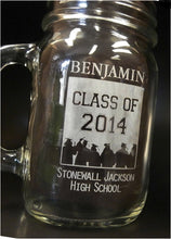 GRADUATION Graduate Class of 2022 Student Design Gift Engraved Mason Jar Glass Personalized Engraved Gift Party Favor College Graduation Gift