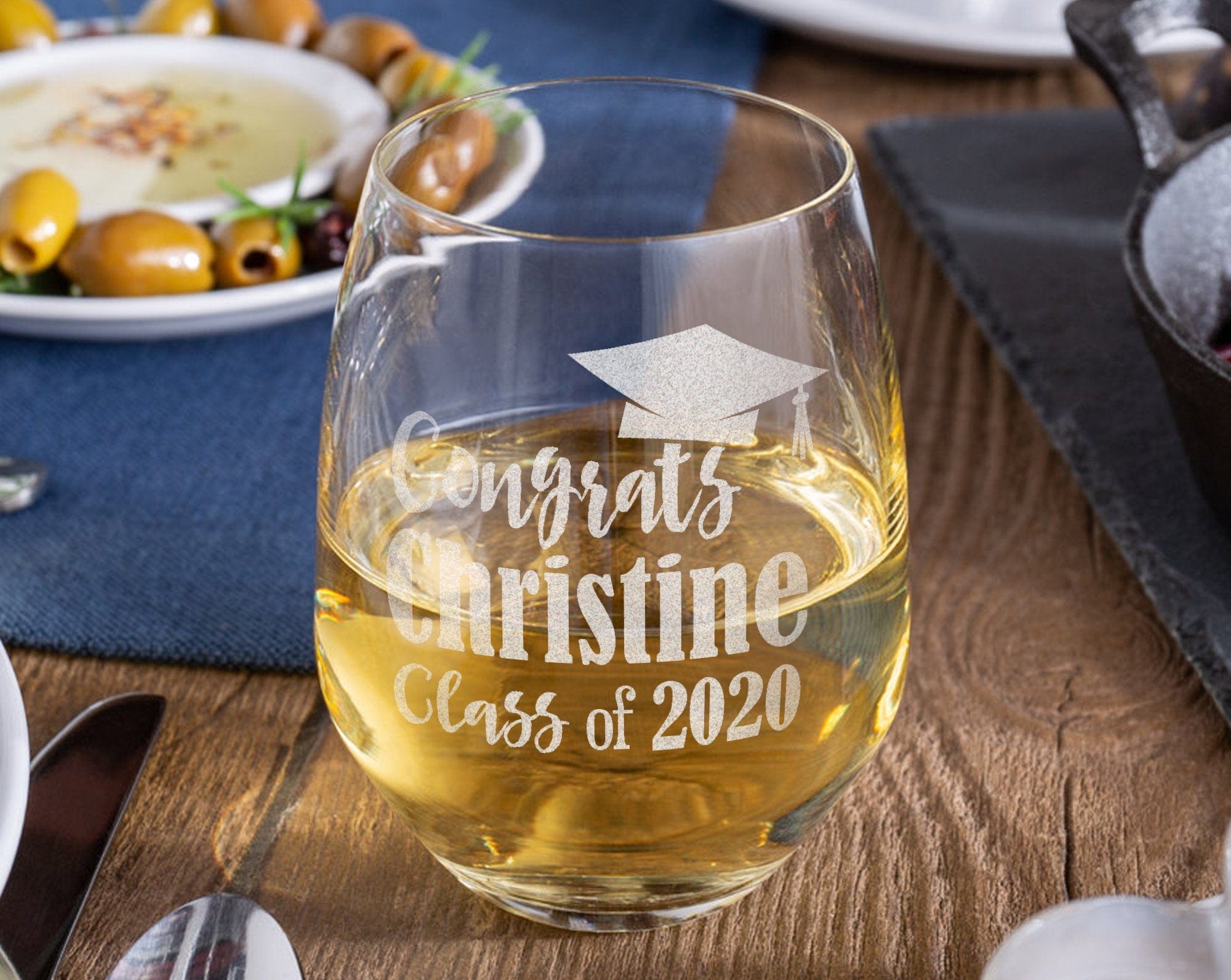 GRADUATION Graduation Personalized Stemless or Beer Class of 2022 Family Party Favors Man Cave Pub Style Grad Decorations for Women Men Wine Gift