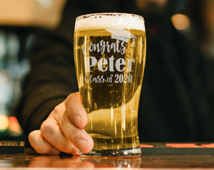 GRADUATION Graduation Personalized Stemless or Beer Class of 2022 Family Party Favors Man Cave Pub Style Grad Decorations for Women Men Wine Gift