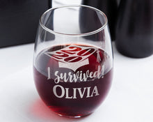 GRADUATION I Survived! ONE Graduation Party Gifts for Women Stemless Wine Glass Class of 2020 Personalized Tassel College Grad Table Decoration Glasses