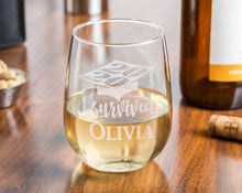GRADUATION I Survived! ONE Graduation Party Gifts for Women Stemless Wine Glass Class of 2020 Personalized Tassel College Grad Table Decoration Glasses