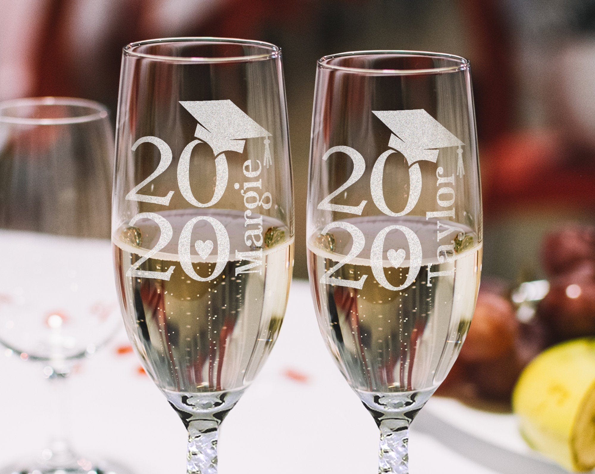 GRADUATION ONE College Graduation Gifts Champagne Glass Class of 2020 Masters Bachelors Graduate Degree Wine Personalized Drinkware Celebration Toast