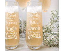 GRADUATION One Personalized Etched Graduation Party Favors 2020 College Decoration Gifts for The Graduate Tassel Stemless Champagne Flute for Women Men