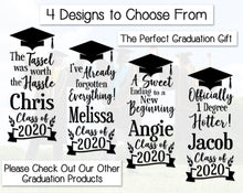 GRADUATION One Personalized Etched Graduation Party Favors 2020 College Decoration Gifts for The Graduate Tassel Stemless Champagne Flute for Women Men