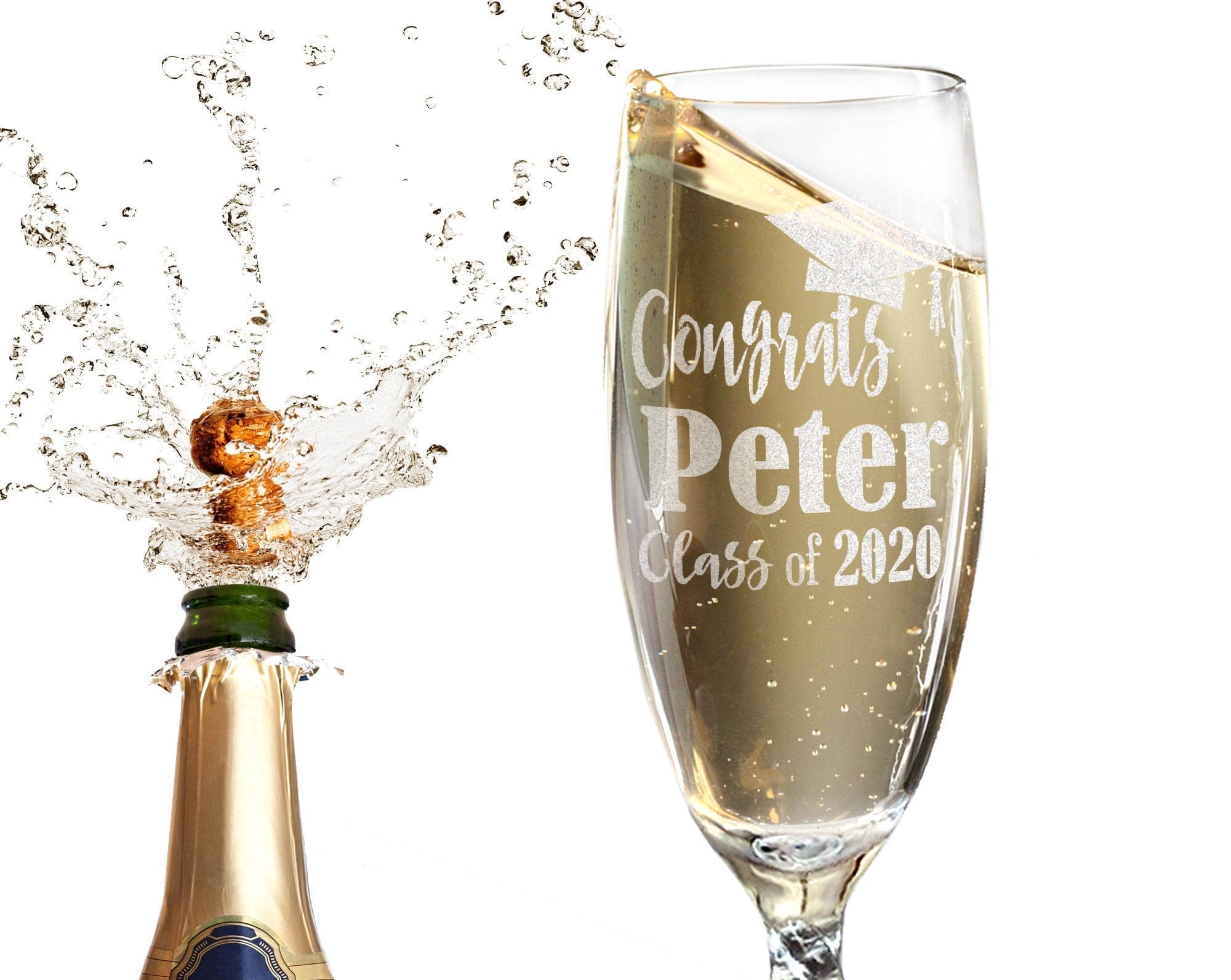 GRADUATION SINGLE Custom Class 2022 Champagne College Graduation Gifts for Women Graduate Party Table Centerpieces Celebratory Gift for Son Daughter
