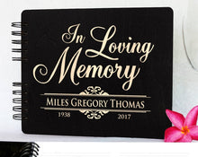 Guest Books Black 8.5x7 / 80 Pages Ivory Blank In Loving Memory | Wooden Guest Book Personalized Custom