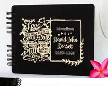 Guest Books Black 8.5x7 Beautiful Quote | Personalized Funeral Guest Book