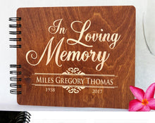 Guest Books Carmel Oak 8.5x7 / 80 Pages Ivory Blank In Loving Memory | Wooden Guest Book Personalized Custom