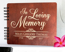 Guest Books Mahogany 8.5x7 / 80 Pages Ivory Blank In Loving Memory | Wooden Guest Book Personalized Custom