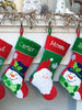 CHRISTMAS STOCKINGS Happy Snowman Embroidered Christmas Stockings - Santa Personalized, Monogram Name Personalized Stockings for Kids Festive Red White Green