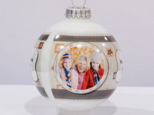 Holiday Personalized Ornament -  Modern Personalized Photo Ornament for Friends & Family