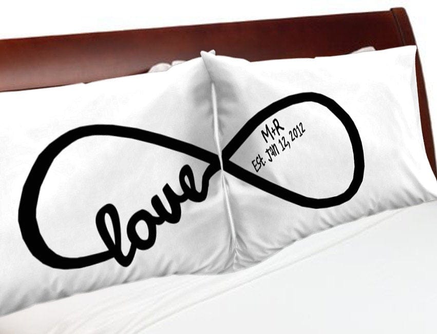 COUPLES GIFTS Infinity Love Boyfriend Girlfriend Couple Anniversary Pillowcases Infinite Personalized Forever Love