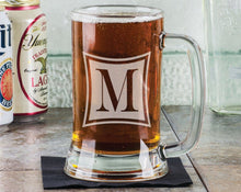 Personalized Drinkware Monogrammed Beer Mug Personalized Initial Monogram Beer Stein Custom Engraved Beer Glass Bachelor Birthday Bridal Party Gift for Groomsman