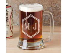 Personalized Drinkware Monogrammed Couples 16 Oz Beer Stein Engraved Initials Monogram Beer Mug Gift for Groomsmen Bachelor Party Birthday Father Son Groom Him