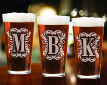 Personalized Drinkware Single Engraved Monogram Initial Beer Stein Glass Fathers Day Present for Husband Birthday Gift for Dad, Daddy Personalized Men's for Him