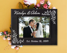 Personalized Gold or Silver Engraved Mr Mrs Couples First Anniversary Wedding Photo Frame New Wife Husband Groom Bride for Mom Dad Granny - Stocking Factory