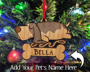 PET GIFTS Basset Hound Pet Ornament for Christmas Holiday Gift Idea Pets Birthday Present Personalized Dog Rustic Engraved Puppy Gifts Custom Rescue
