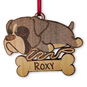 PET GIFTS Boxer Custom Engraved Pet Christmas Ornament to Celebrate New Puppy into Family Couples Adopted Dog Gift for First Christmas Together Gifts