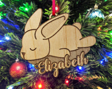 PET GIFTS Custom Cute Bunny Wood Ornament Engraved Rabbit Childs Birthday Gift Personalized First Pet Baby Bunnies Decoration Animal Lover Farm Decor