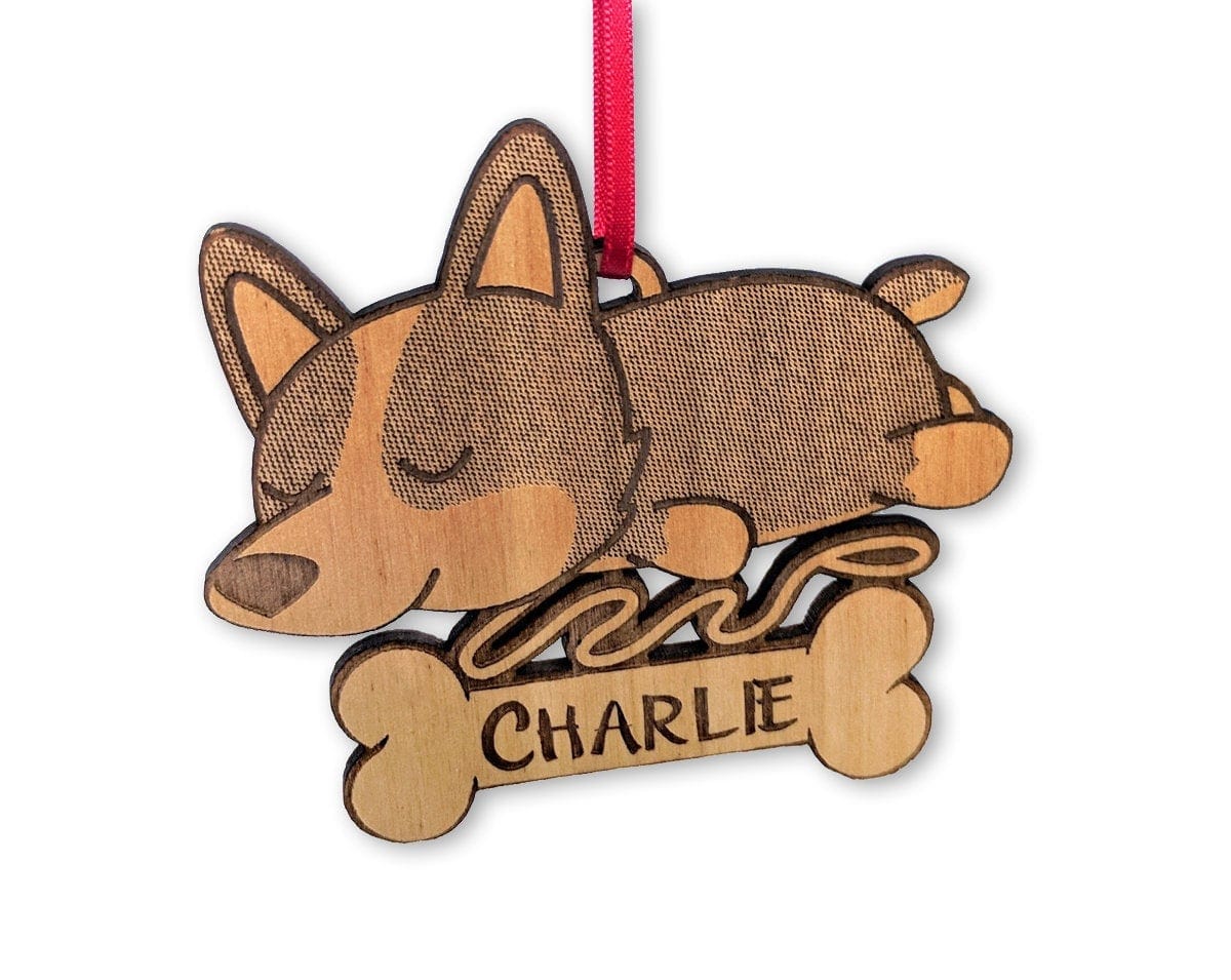 PET GIFTS Cute Sleeping Corgi Pet Dog Ornament for Kids Christmas Gift New Family Member Animal Adoption Present from Grandparents Stocking Stuffer