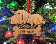 PET GIFTS Dachshund Birthday Puppy Gift for Kids Custom Ornament for Son Daughter New Dog Surprise Engraved Wood with Name of New Pet for Christmas