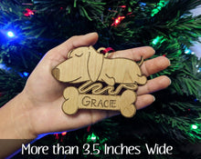 PET GIFTS Dachshund Birthday Puppy Gift for Kids Custom Ornament for Son Daughter New Dog Surprise Engraved Wood with Name of New Pet for Christmas