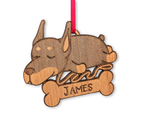 PET GIFTS Doberman Rescue Puppy Celebratory Gift Best Dog Ever Trinket Christmas Gift Custom Bone Ornament Kids New Puppy Present Announcement Idea