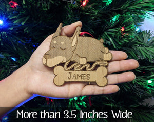 PET GIFTS Doberman Rescue Puppy Celebratory Gift Best Dog Ever Trinket Christmas Gift Custom Bone Ornament Kids New Puppy Present Announcement Idea