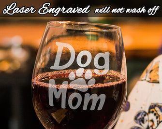 PET GIFTS Dog Mom Stemless Glass Drink Wine and Pet My Dog Pet Lover Gift Fur Mom Rescue Dog Adoption Gift First Family Puppy Birthday Gift for Sister