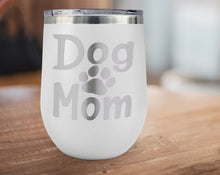 PET GIFTS Dog Mom Wine Stemless Tumbler 12oz for Dog Lovers Pet Owners New Puppy Mug Rescue Adoption Mommy for Wife Mimi Nana Meme Sister in law gift