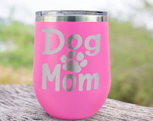 PET GIFTS Dog Mom Wine Stemless Tumbler 12oz for Dog Lovers Pet Owners New Puppy Mug Rescue Adoption Mommy for Wife Mimi Nana Meme Sister in law gift