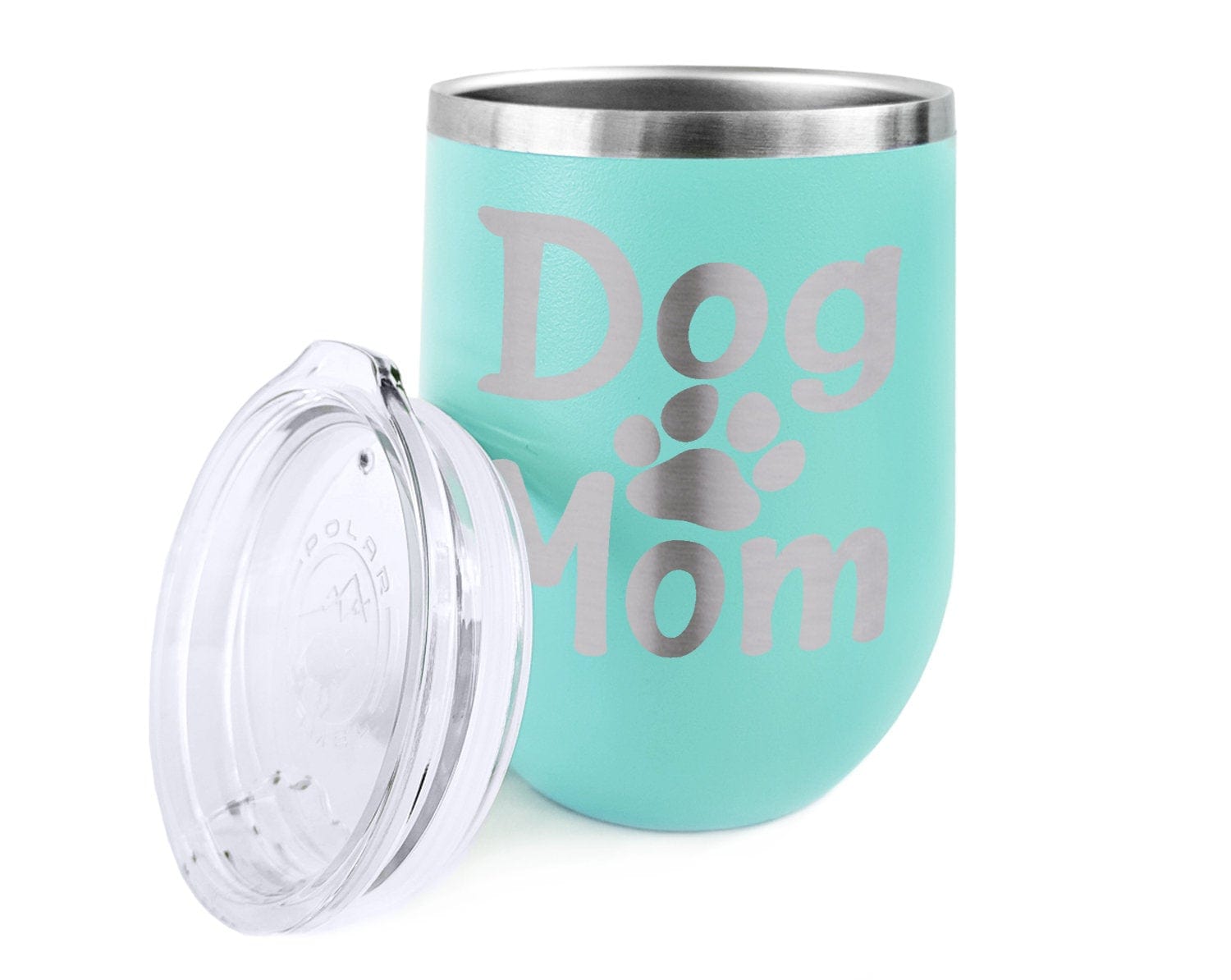 PET GIFTS Dog Mom Wine Stemless Tumbler 12oz for Dog Lovers Pet Owners New Puppy Mug Rescue Adoption Mommy for Wife Mimi Nana Meme Sister in law gift