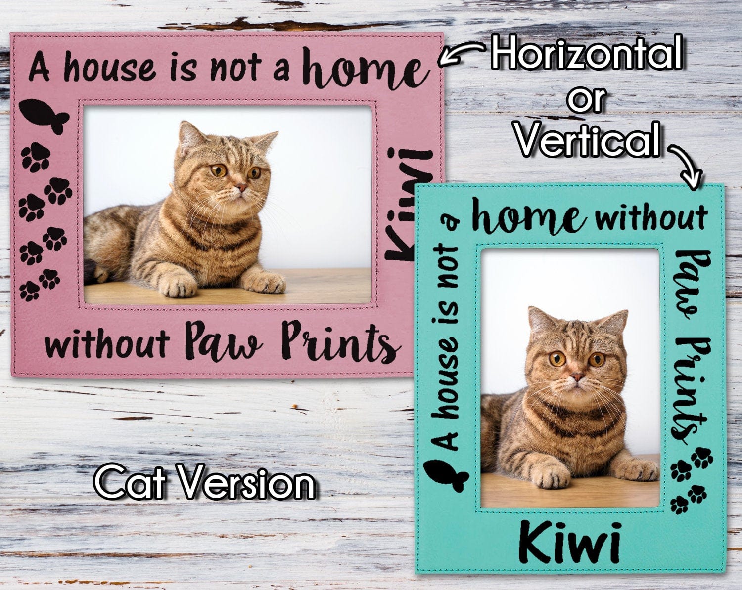 PET GIFTS Dog or Cat New Pet Mom Dad Rescued Adopted Picture Frame Engraved 5x7 Personalized Photo Home Decor Best Friend Birthday Mothers Day Gift