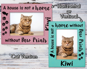 PET GIFTS Dog or Cat New Pet Mom Dad Rescued Adopted Picture Frame Engraved 5x7 Personalized Photo Home Decor Best Friend Birthday Mothers Day Gift