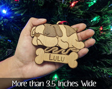 PET GIFTS English Bulldog Custom Pet Owner Ornament Best Friend Family Member Personalized New Dog Dad Gift Idea Name in Bone Christmas Decoration