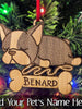 PET GIFTS French Bulldog Christmas Gift Bulldog Ornament Engraved Present Idea for Sister Brother Rustic Wood Rescue Dog Tree Decoration for Holidays