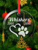 PET GIFTS Heart Paw Design Pet Memorial | Glass Ornament