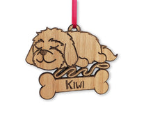 PET GIFTS Maltese Christmas Rustic Maltese Mix Ornament Maltipoo Engraved Custom Holiday Gift Kids First Puppy Announcement Parent Gifts to Kids