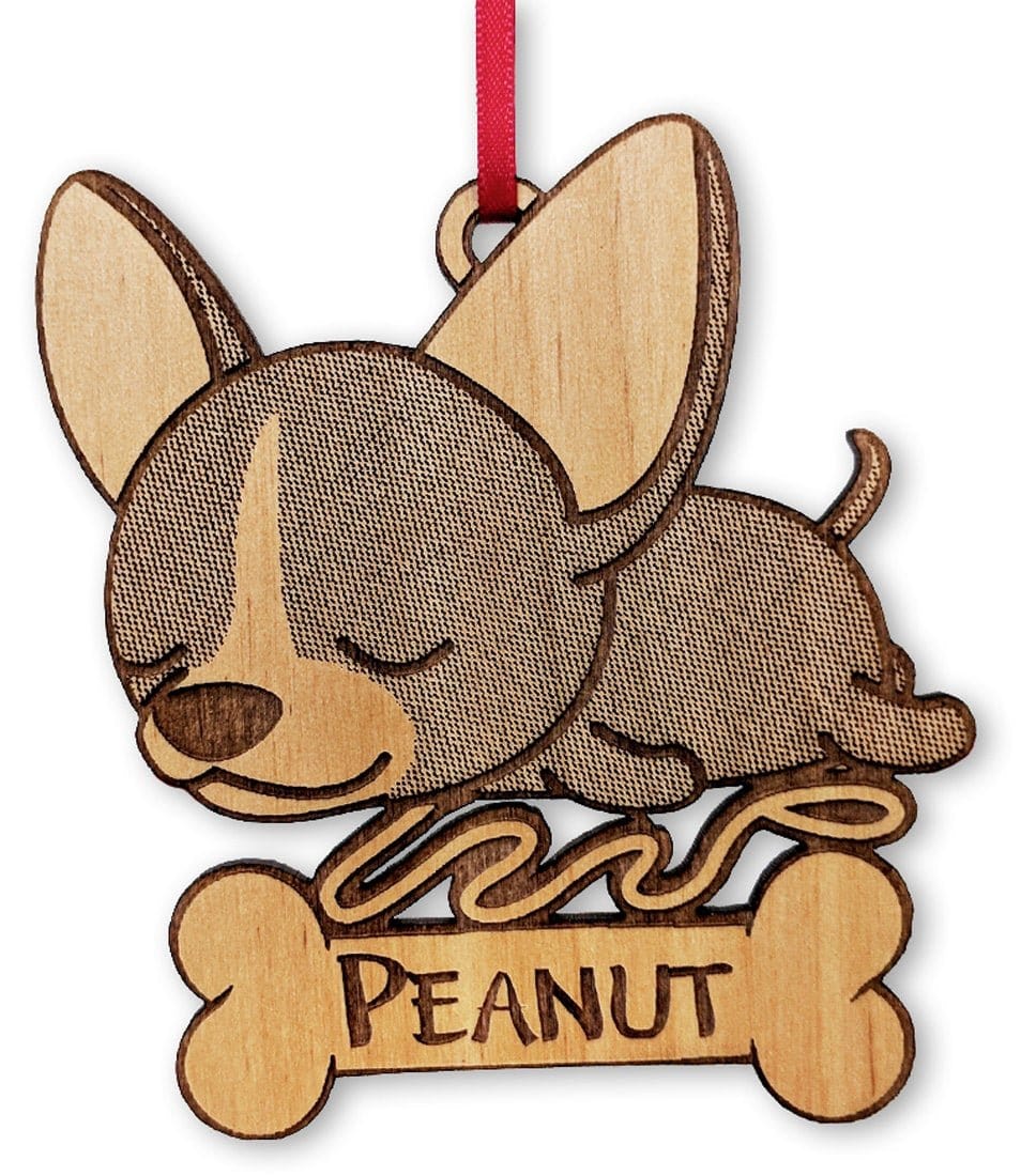 PET GIFTS Personalized Chihuahua Teacup Dog Ornament Rescue Puppy Announcement Gift for Family Adoption Birthday Custom Christmas Tree Decor for Kids